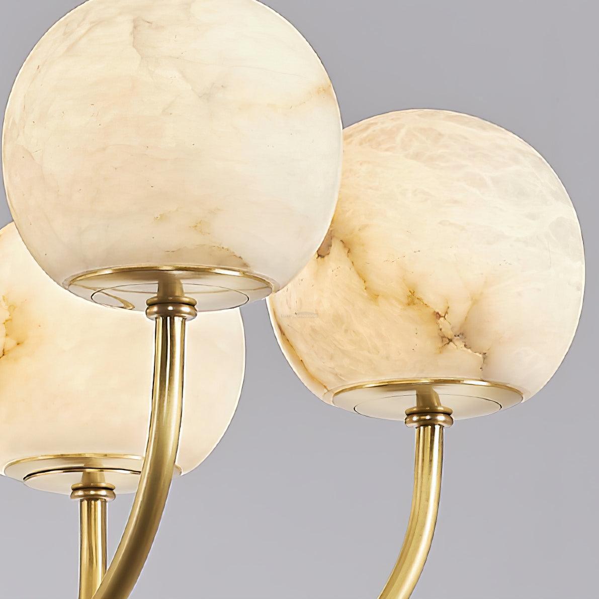Aurelian Alabaster Globe Chandelier with 6/8/10/12 heads - Zelno Lighting