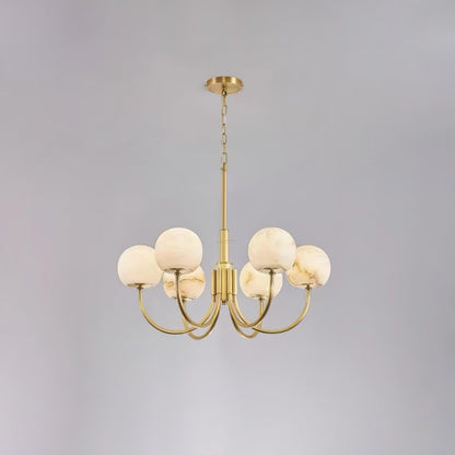 Aurelian Alabaster Globe Chandelier with 6/8/10/12 heads - Zelno Lighting