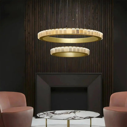 Avalon Alabaster Round Chandelier - Zelno Lighting