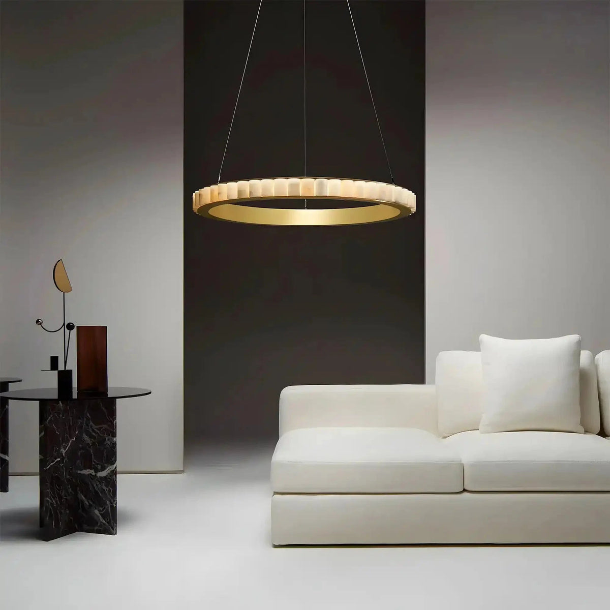 Avalon Alabaster Round Chandelier - Zelno Lighting