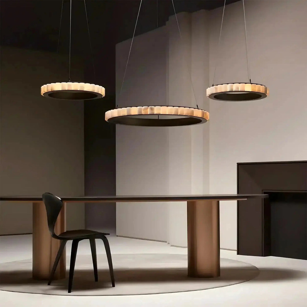Avalon Alabaster Round Chandelier - Zelno Lighting