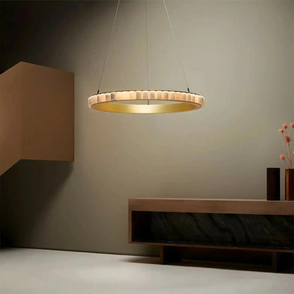 Avalon Alabaster Round Chandelier - Zelno Lighting