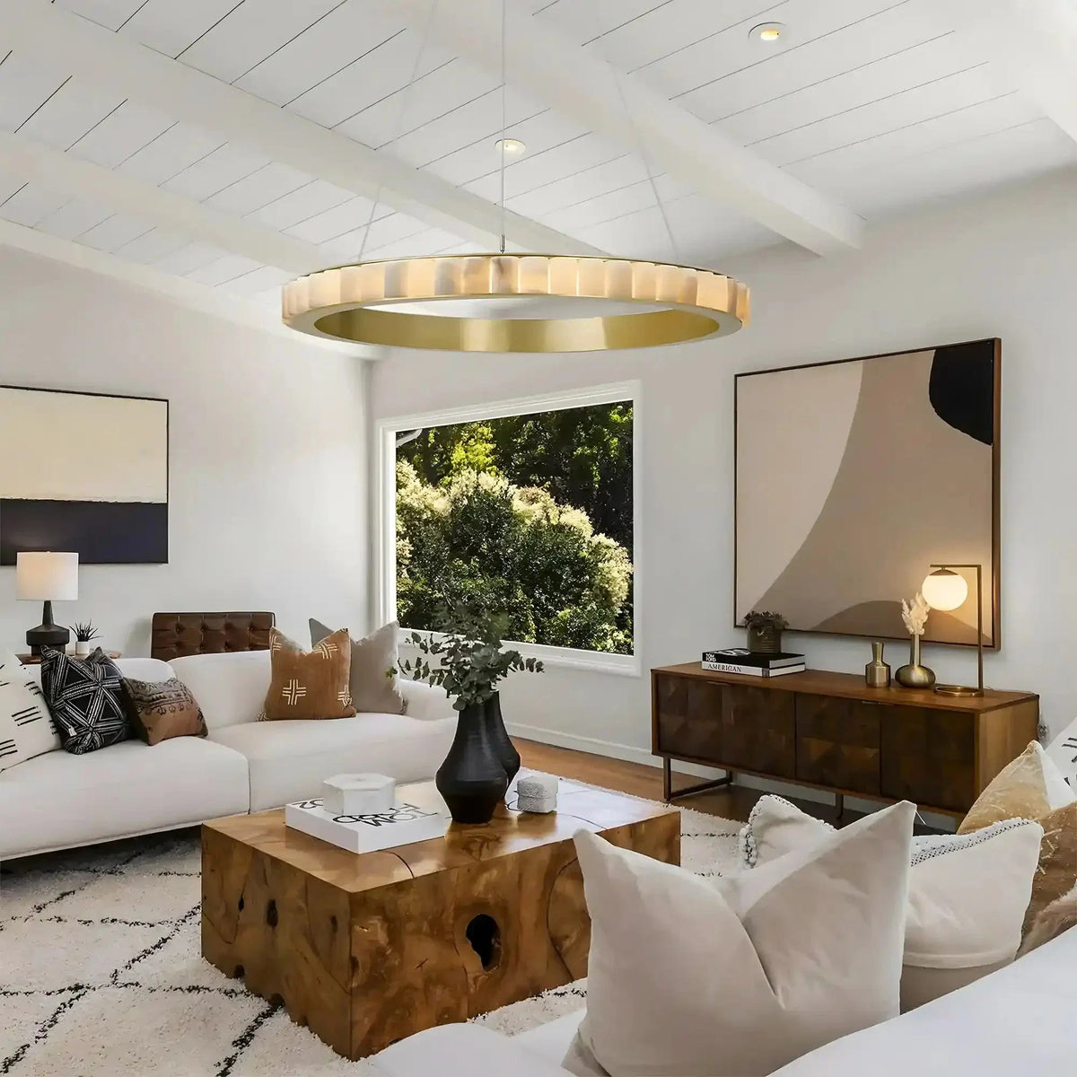 Avalon Alabaster Round Chandelier - Zelno Lighting