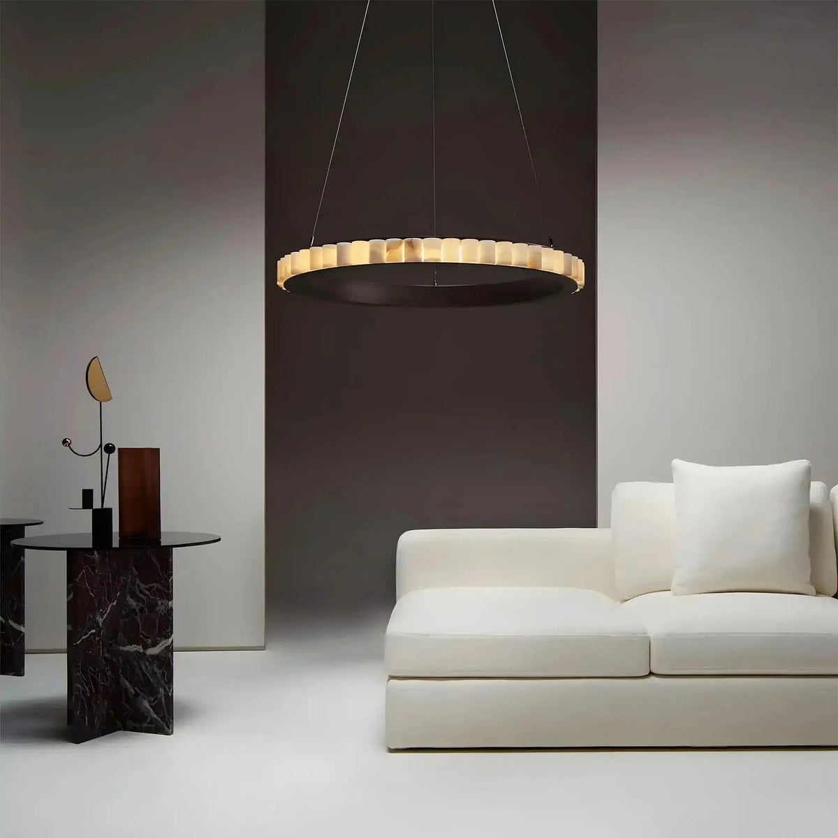 Avalon Alabaster Round Chandelier - Zelno Lighting