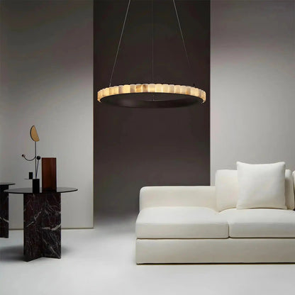 Avalon Alabaster Round Chandelier - Zelno Lighting