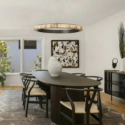 Avalon Alabaster Round Chandelier - Zelno Lighting