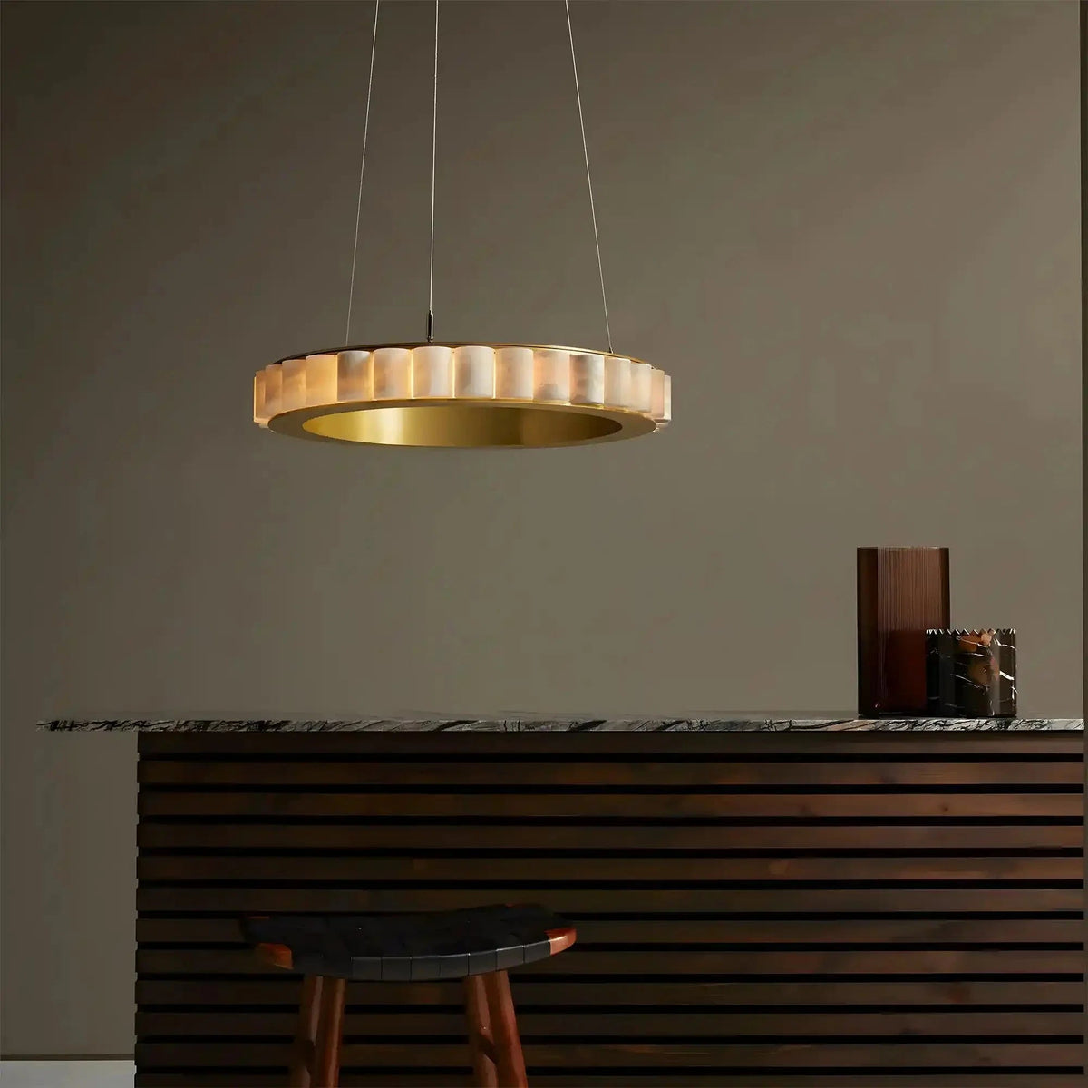 Avalon Alabaster Round Chandelier - Zelno Lighting