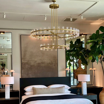Avecho LED Round Two - Tier Chandelier 60" - zelnolighting