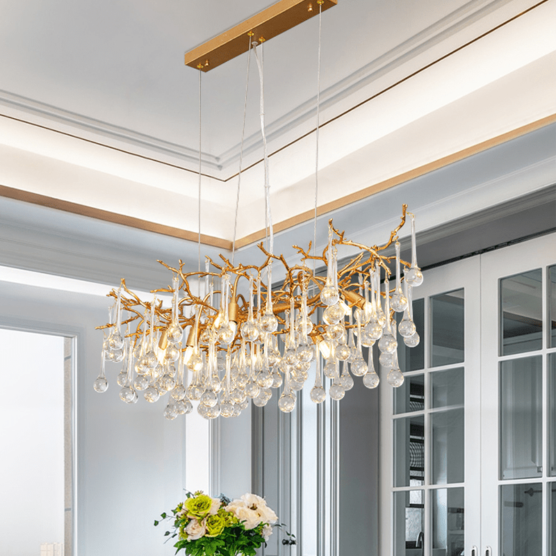 Avis Clear Crystal Branch Chandelier - Zelno Lighting