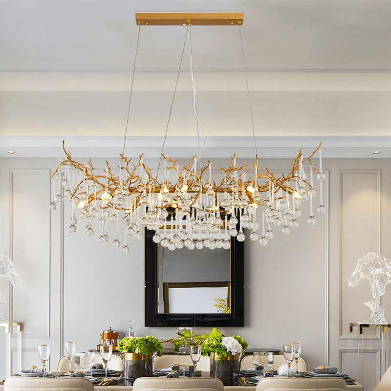 Avis Clear Crystal Branch Chandelier - Zelno Lighting