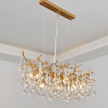 Avis Clear Crystal Branch Chandelier - Zelno Lighting