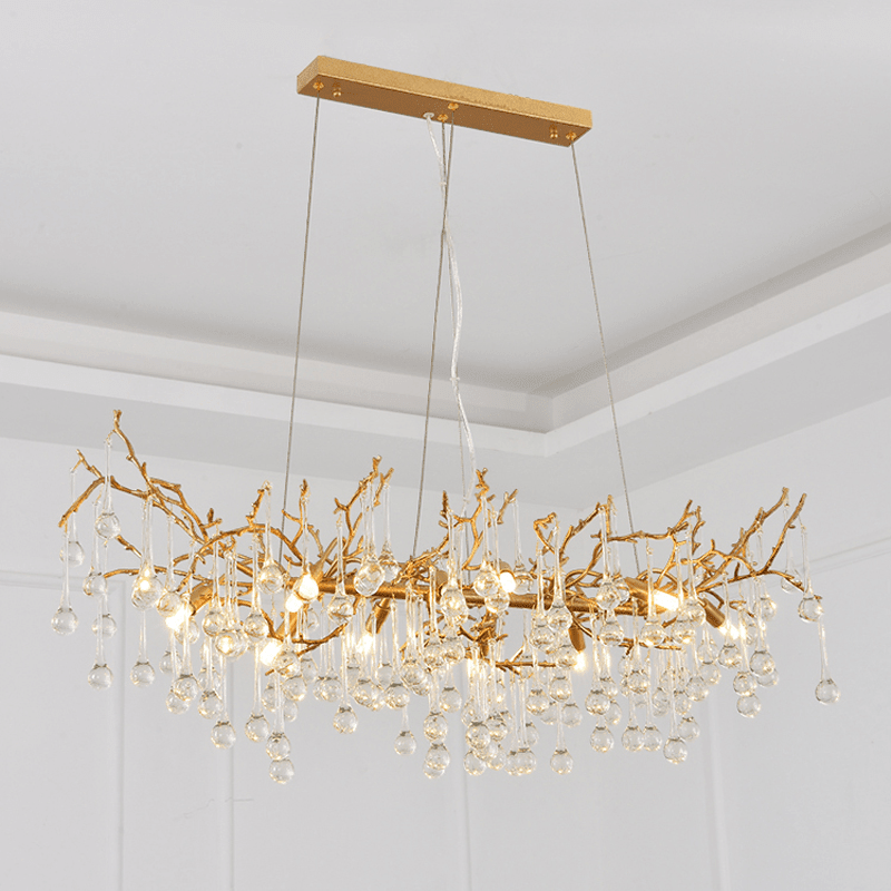 Avis Clear Crystal Branch Chandelier - Zelno Lighting