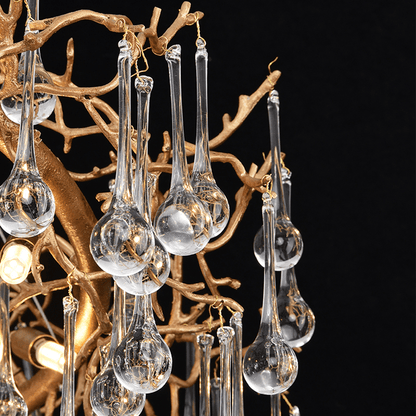 Avis Clear Crystal Ring Branch Chandelier - Zelno Lighting