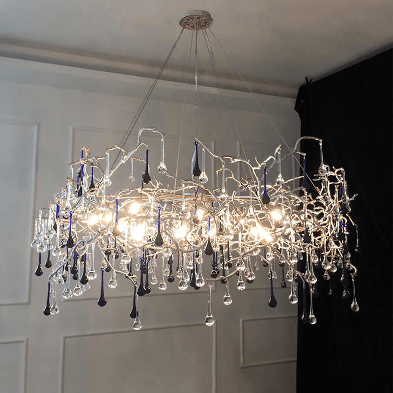 Avis Crystal Rain Branch Chandelier - Zelno Lighting