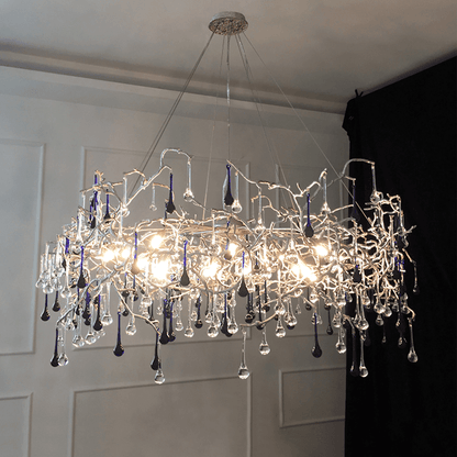 Avis Crystal Rain Branch Chandelier - Zelno Lighting