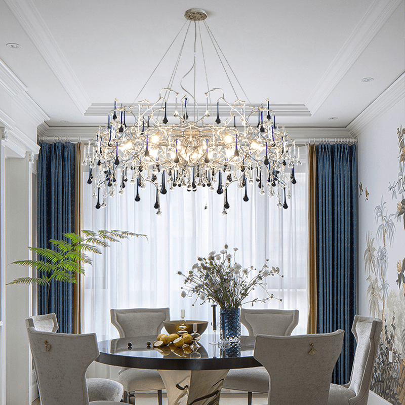 Avis Crystal Rain Branch Chandelier - Zelno Lighting