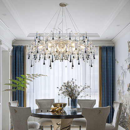 Avis Crystal Rain Branch Chandelier - Zelno Lighting