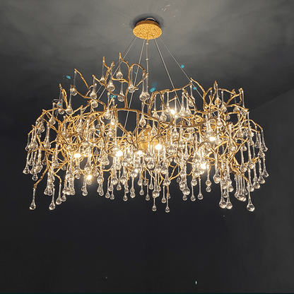 Avis Crystal Rain Branch Chandelier - Zelno Lighting