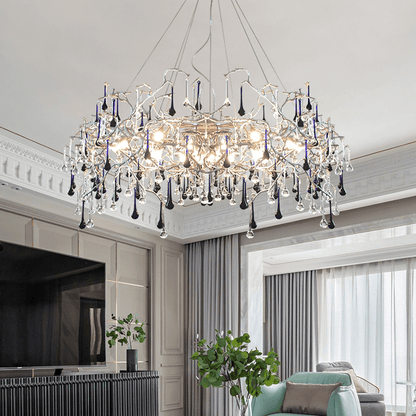 Avis Crystal Rain Branch Chandelier - Zelno Lighting