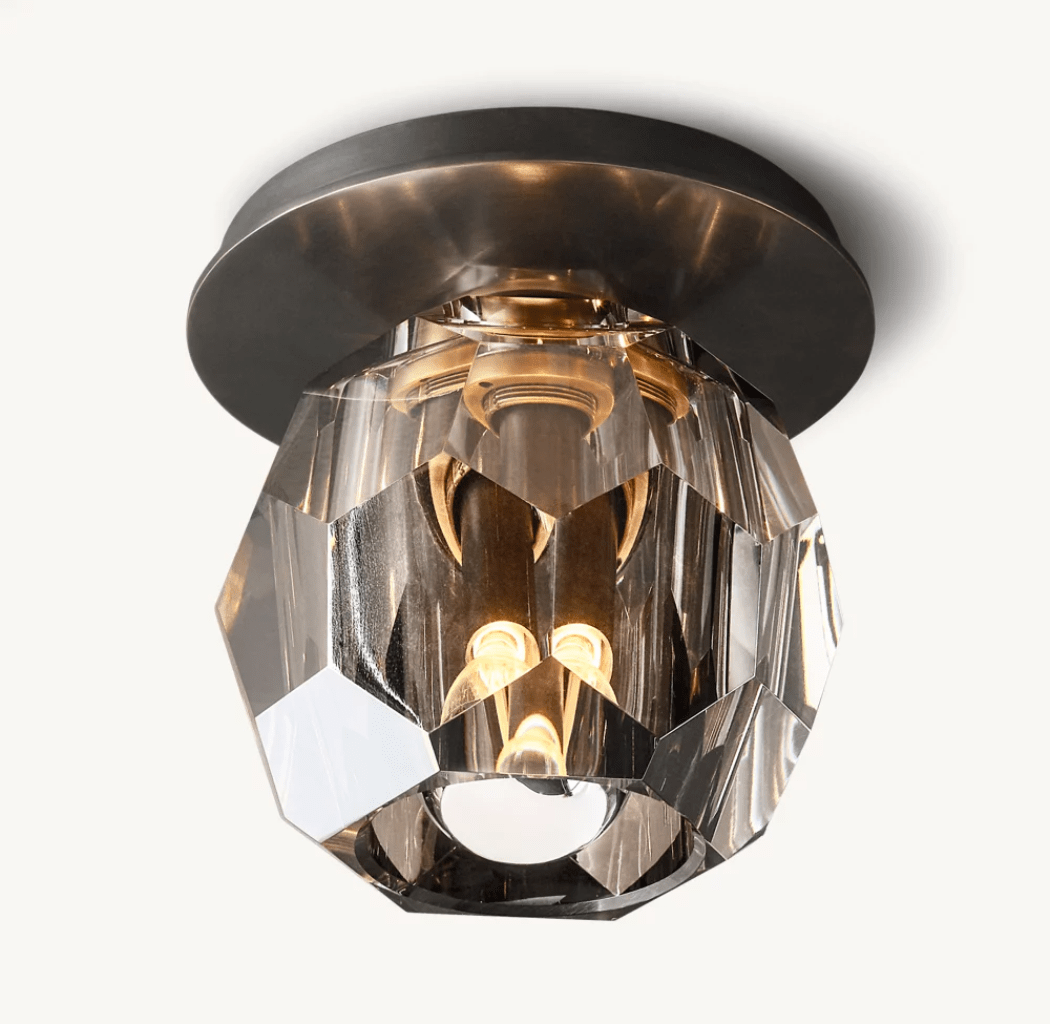 Beula De Smoke Cristal Glass Flushmount - zelnolighting
