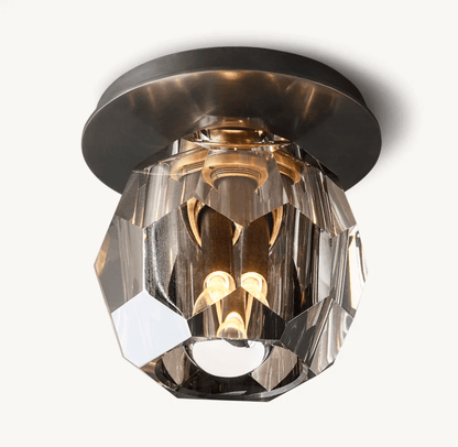 Beula De Smoke Cristal Glass Flushmount - zelnolighting
