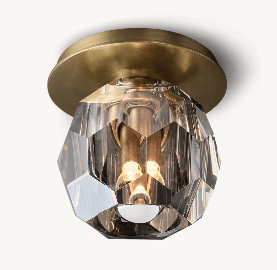 Beula De Smoke Cristal Glass Flushmount - zelnolighting