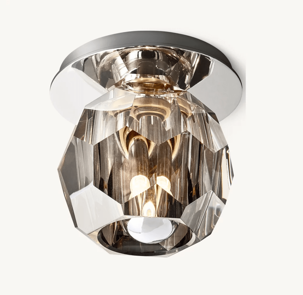 Beula De Smoke Cristal Glass Flushmount - zelnolighting