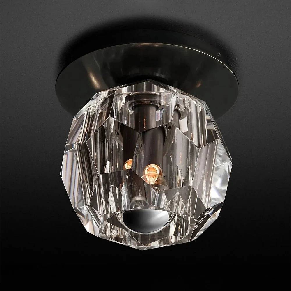 Beula De Smoke Cristal Glass Flushmount - zelnolighting