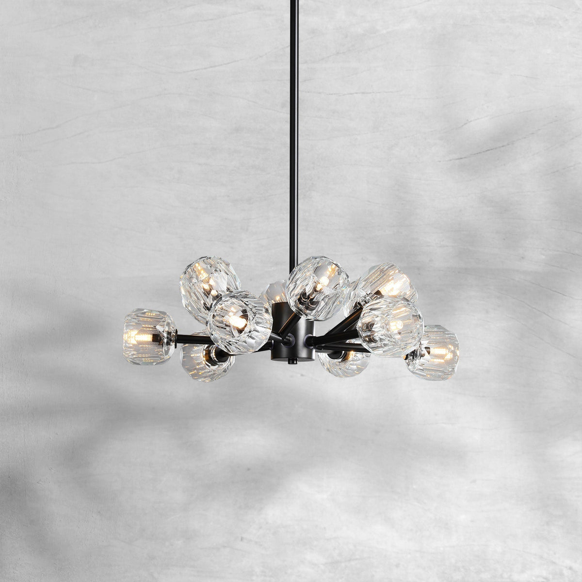 Billfz De Crystal Glass Round Chandelier 24"36"48"60"72" - Zelno