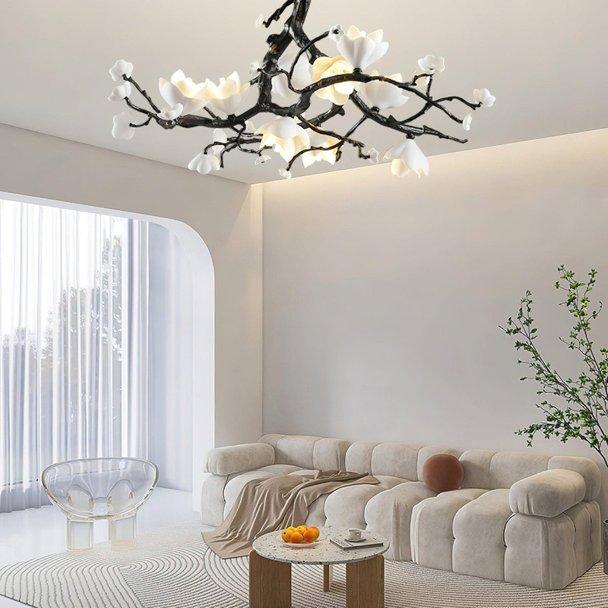 Black Branch Copper Tree Chandelier - Zelno Lighting