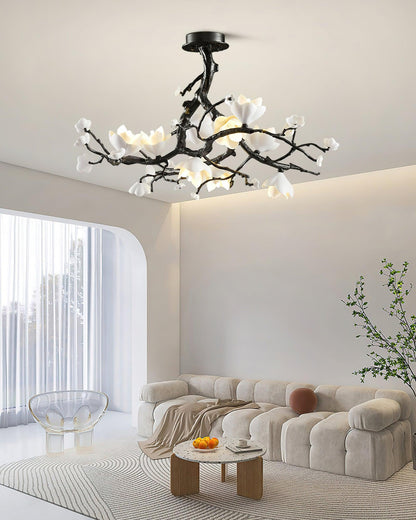 Black Branch Copper Tree Chandelier - Zelno Lighting