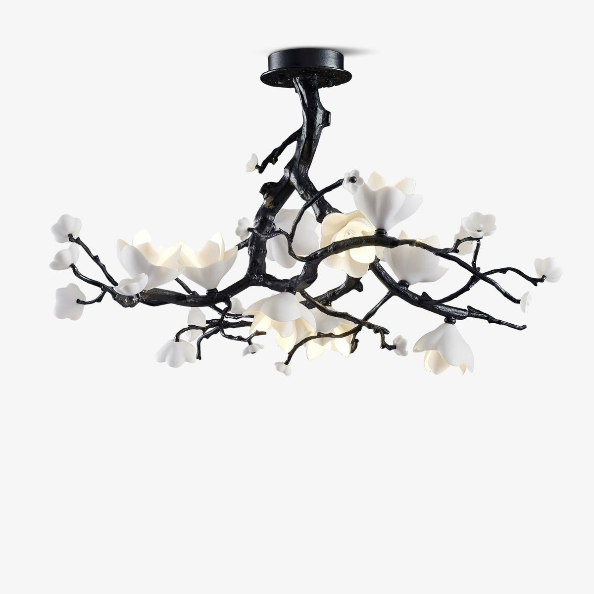 Black Branch Copper Tree Chandelier - Zelno Lighting