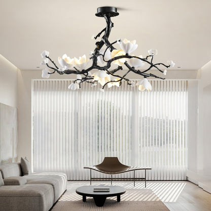 Black Branch Copper Tree Chandelier - Zelno Lighting