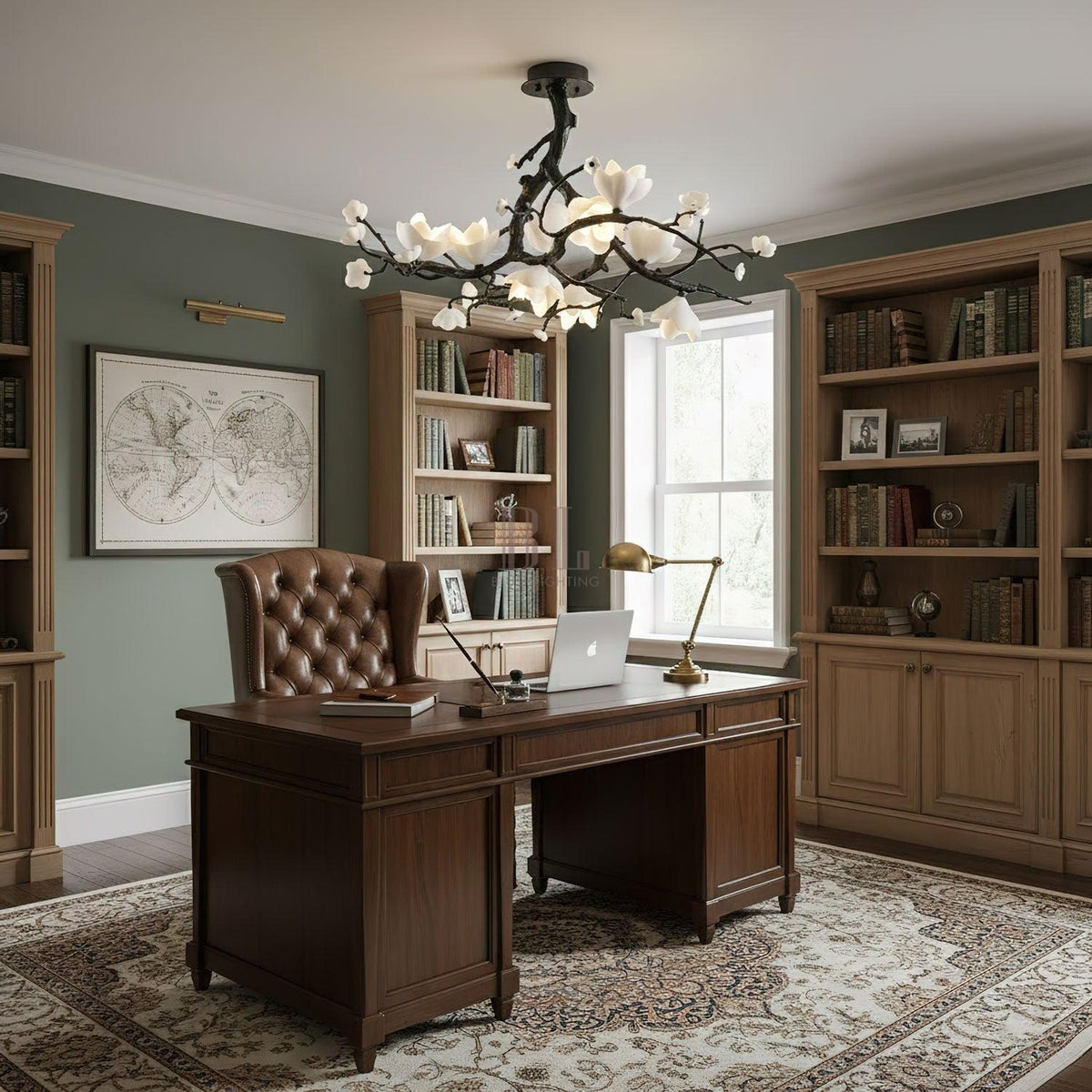Black Branch Copper Tree Chandelier - Zelno Lighting