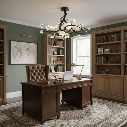Black Branch Copper Tree Chandelier - Zelno Lighting