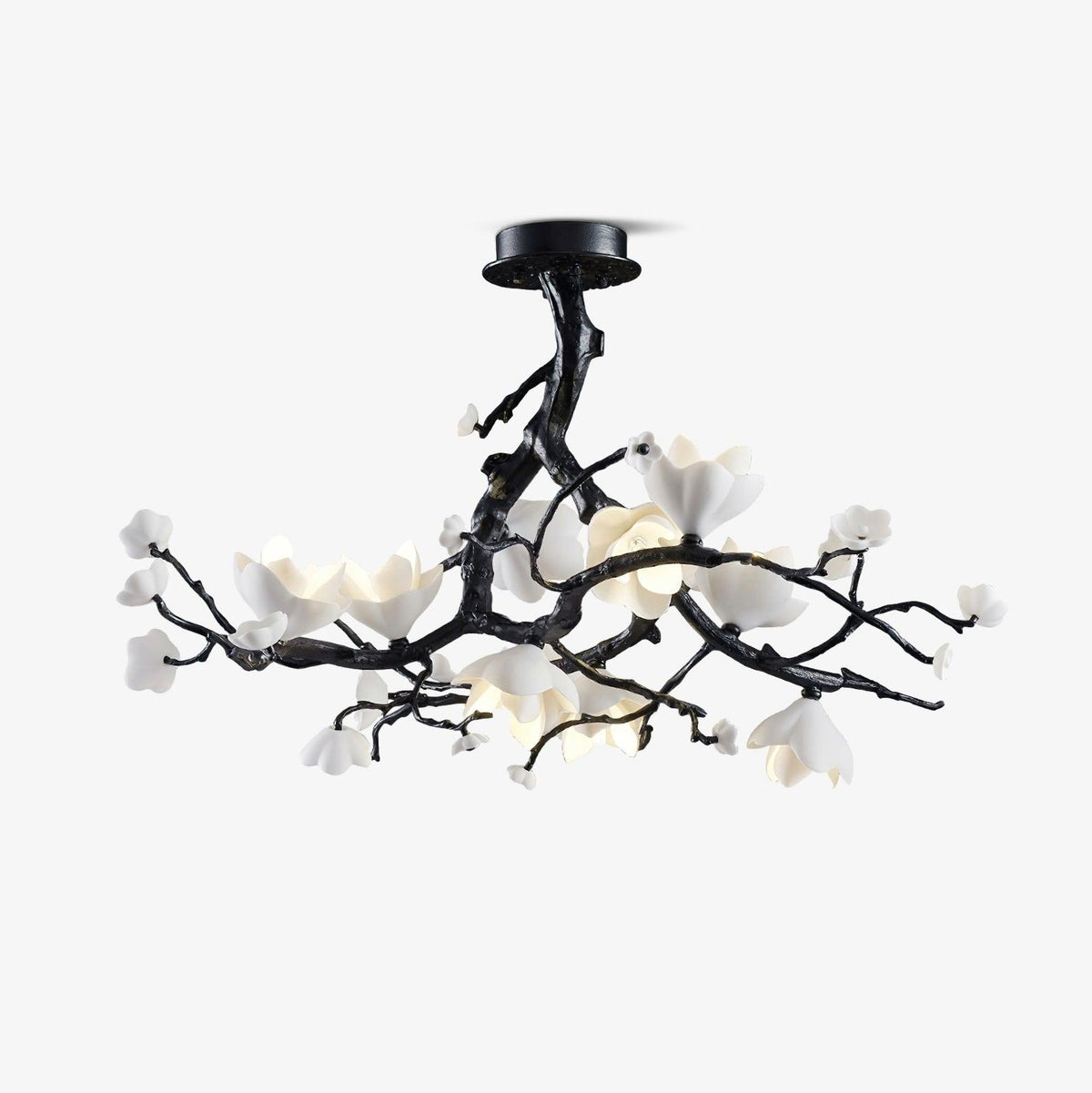 Black Branch Copper Tree Chandelier - Zelno Lighting