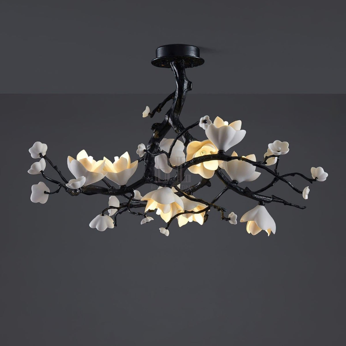 Black Branch Copper Tree Chandelier - Zelno Lighting