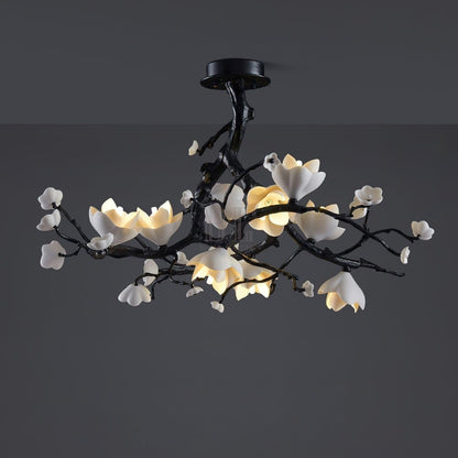 Black Branch Copper Tree Chandelier - Zelno Lighting