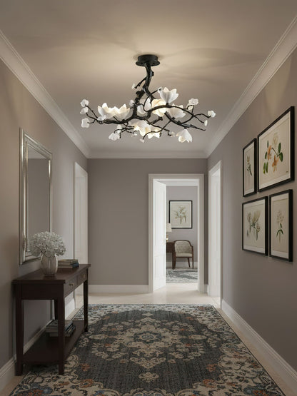 Black Branch Copper Tree Chandelier - Zelno Lighting