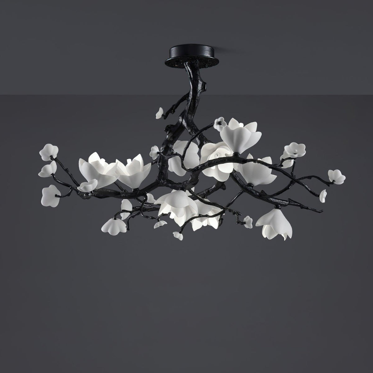 Black Branch Copper Tree Chandelier - Zelno Lighting