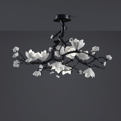 Black Branch Copper Tree Chandelier - Zelno Lighting