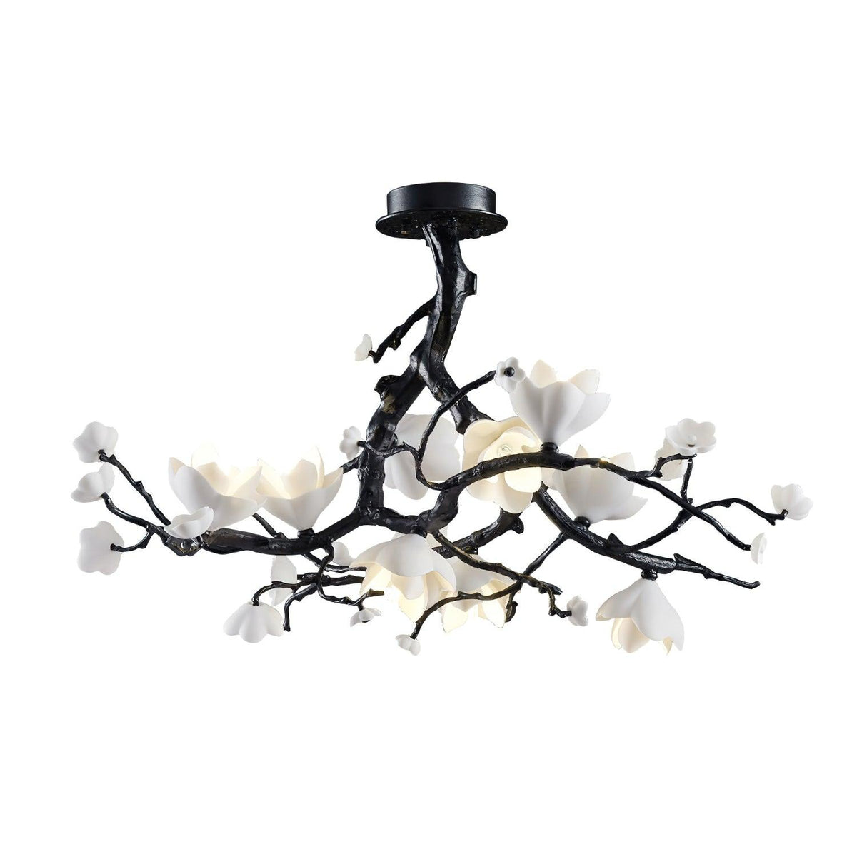 Black Branch Copper Tree Chandelier - Zelno Lighting