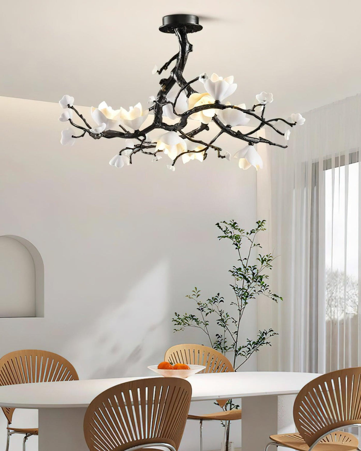Black Branch Copper Tree Chandelier - Zelno Lighting