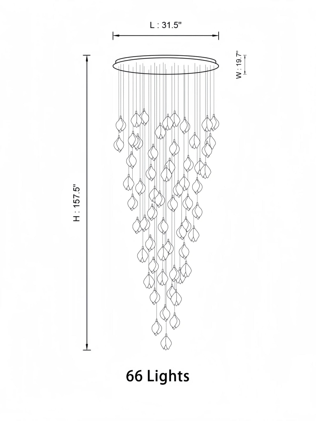 Bloom Chandelier - Zelno Lighting