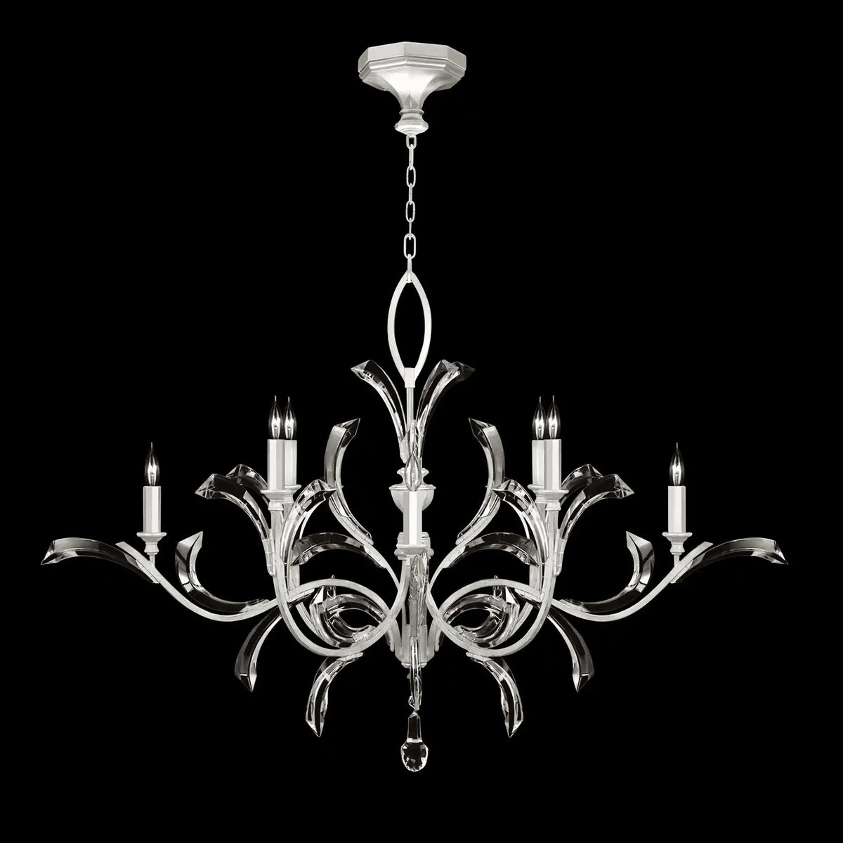 Blush Beveled Arcs 8 - Light Chandelier - Zelno Lighting