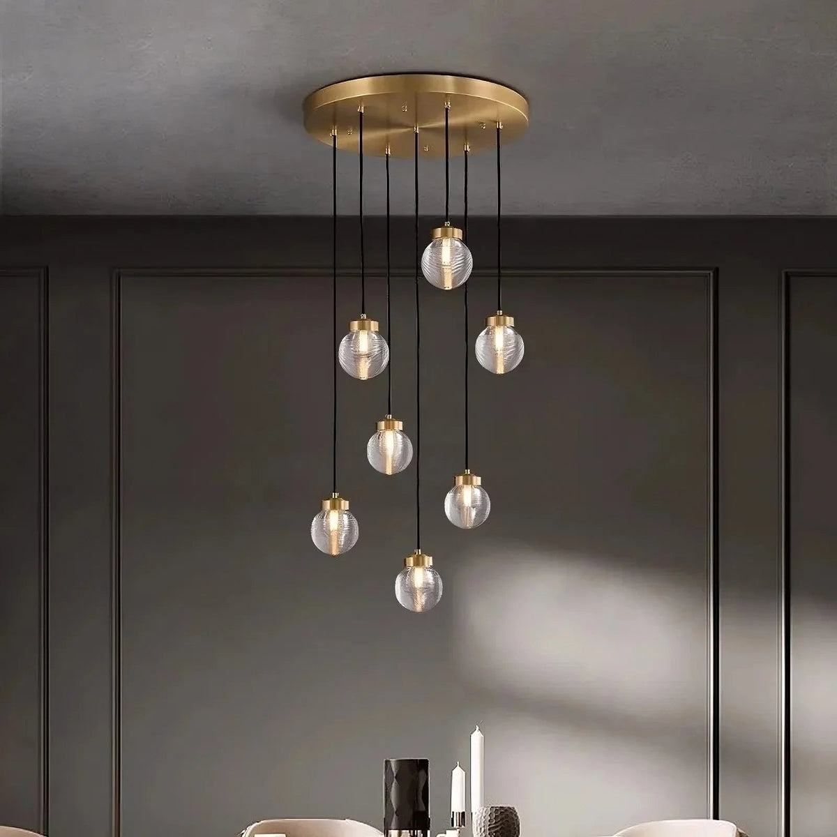 Bossen 7-Globe Chandelier - Zelno