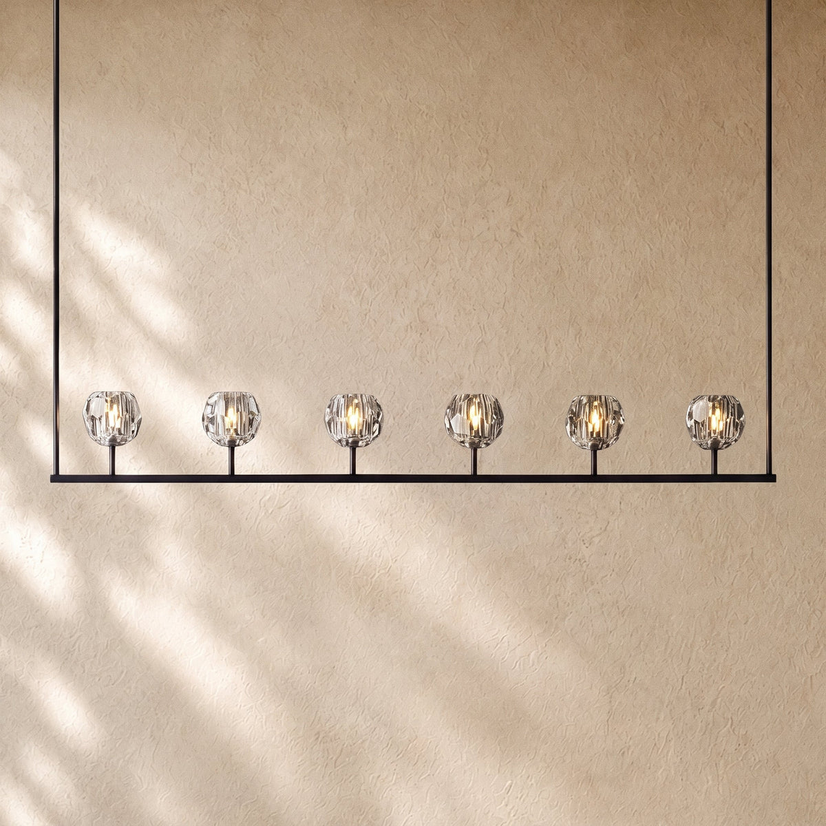 Boulee de Cristal Glass Linear Chandelier 48", 60"