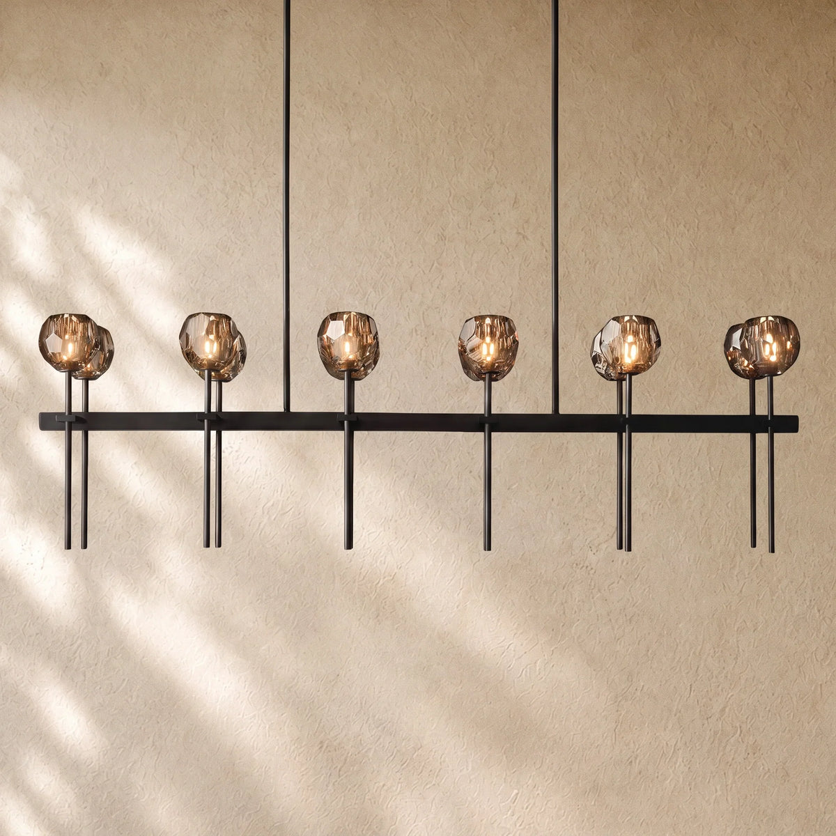 Boulee de Cristal Double Linear Chandelier 60"