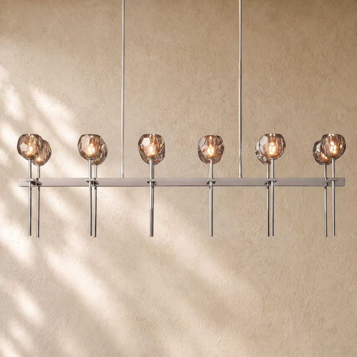 Boulee de Cristal Double Linear Chandelier 60"