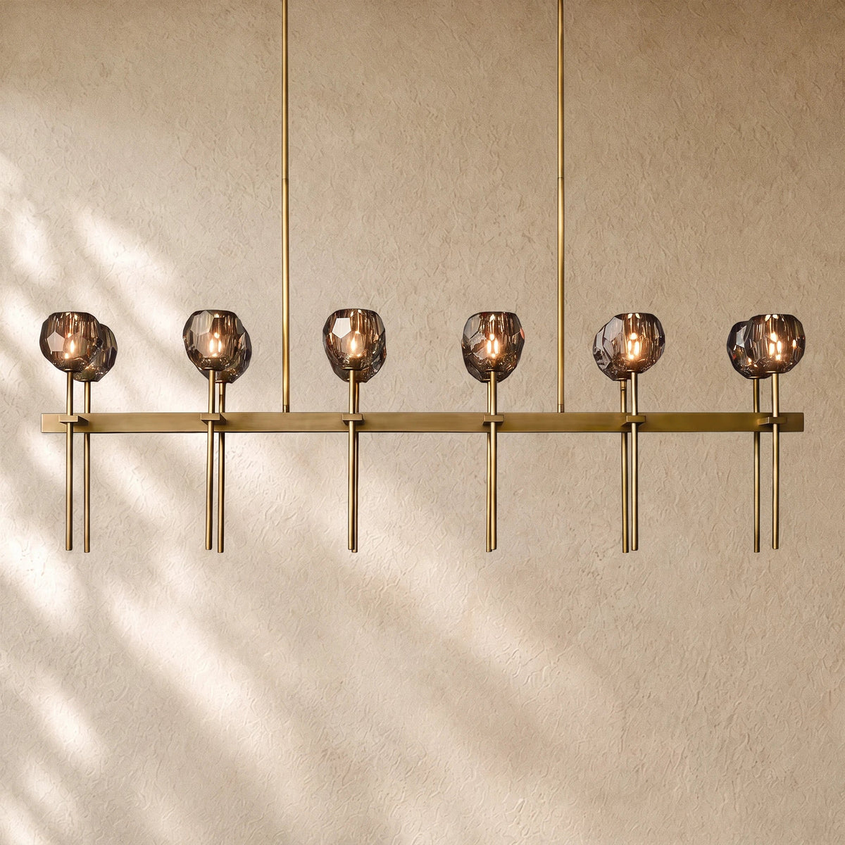 Boulee de Cristal Double Linear Chandelier 60"